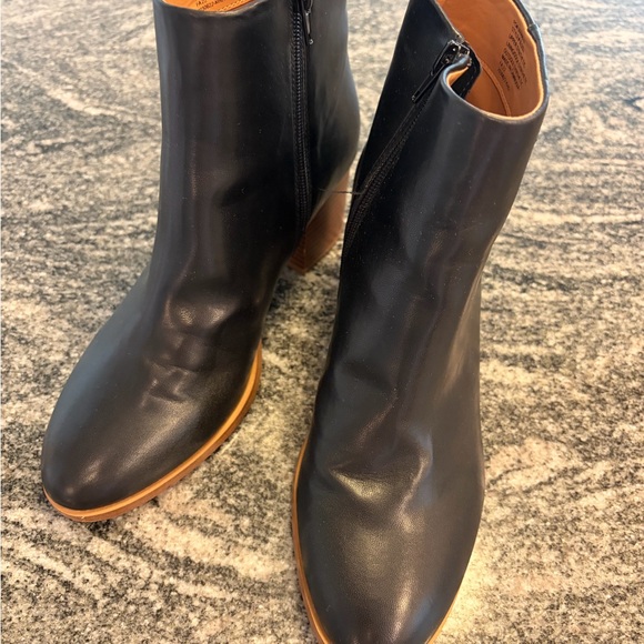 J Crew Black faux Leather Ankle Boots - Picture 2 of 3